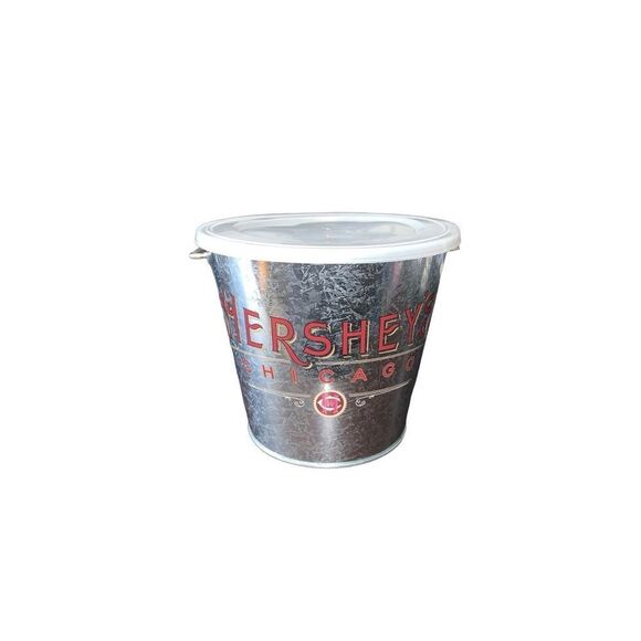 Vintage Hershey's Chocolate World Chicago Tin Pail Bucket Sweet Nostalgic Treat - Picture 1 of 13